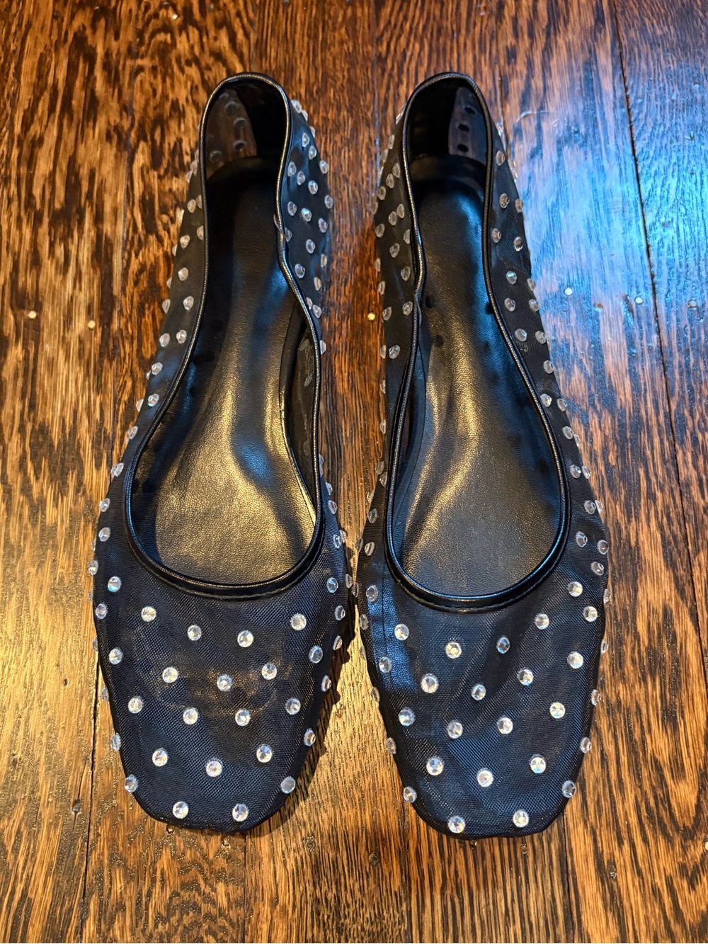 Rhinestone Mesh Ballet Flats